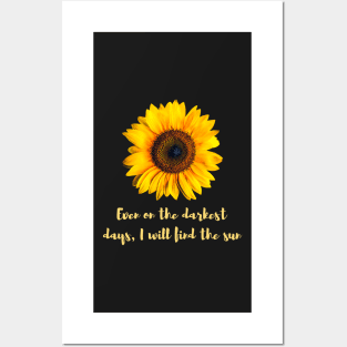 Sunflower Mental Health Quote Posters and Art